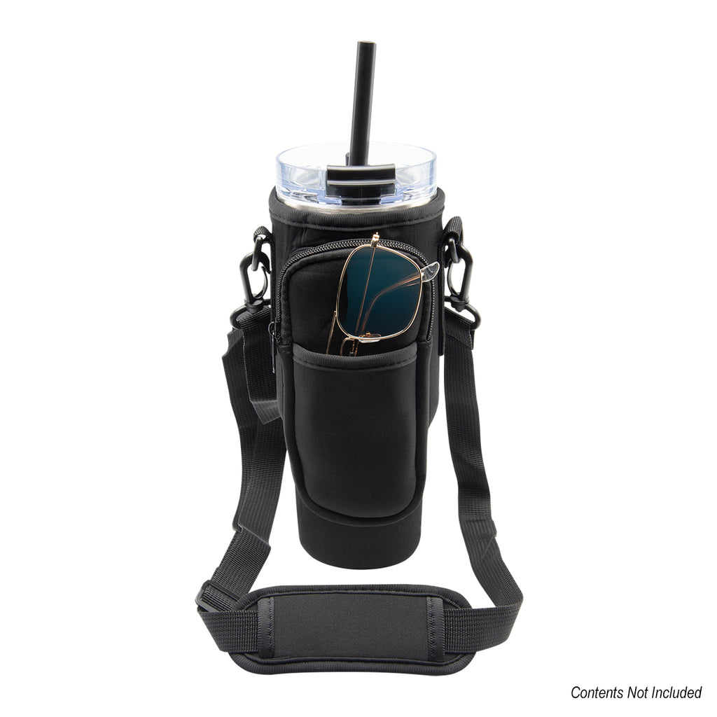 Intrepid Tumbler Sling with Pouch, 40 oz - Black - Front
