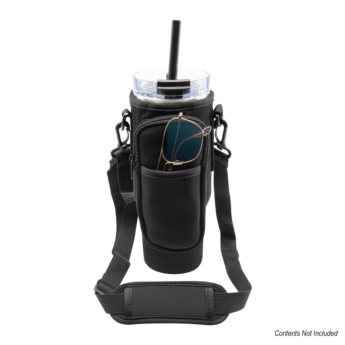 Intrepid Tumbler Sling with Pouch, 40 oz - Black - Front