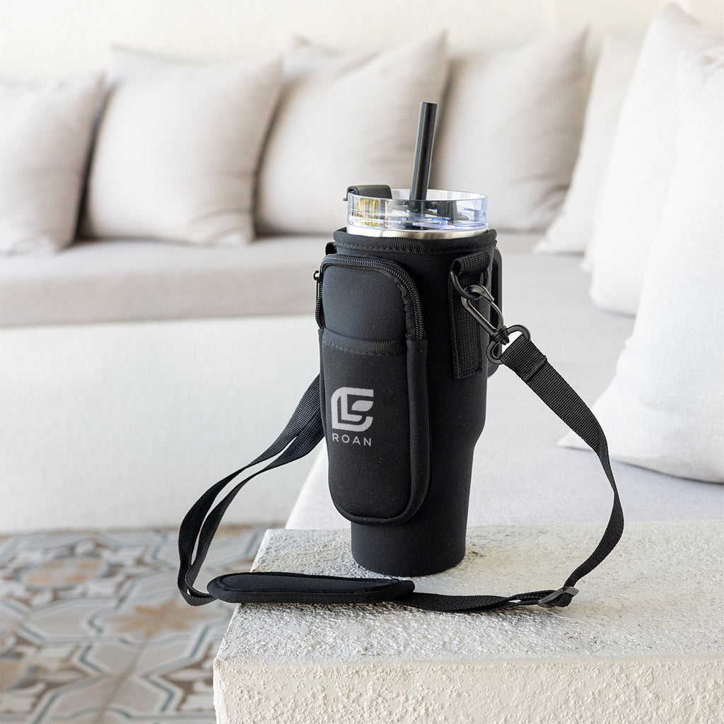 Intrepid Tumbler Sling with Pouch, 40 oz - Black - Lifestyle_Silkscreen