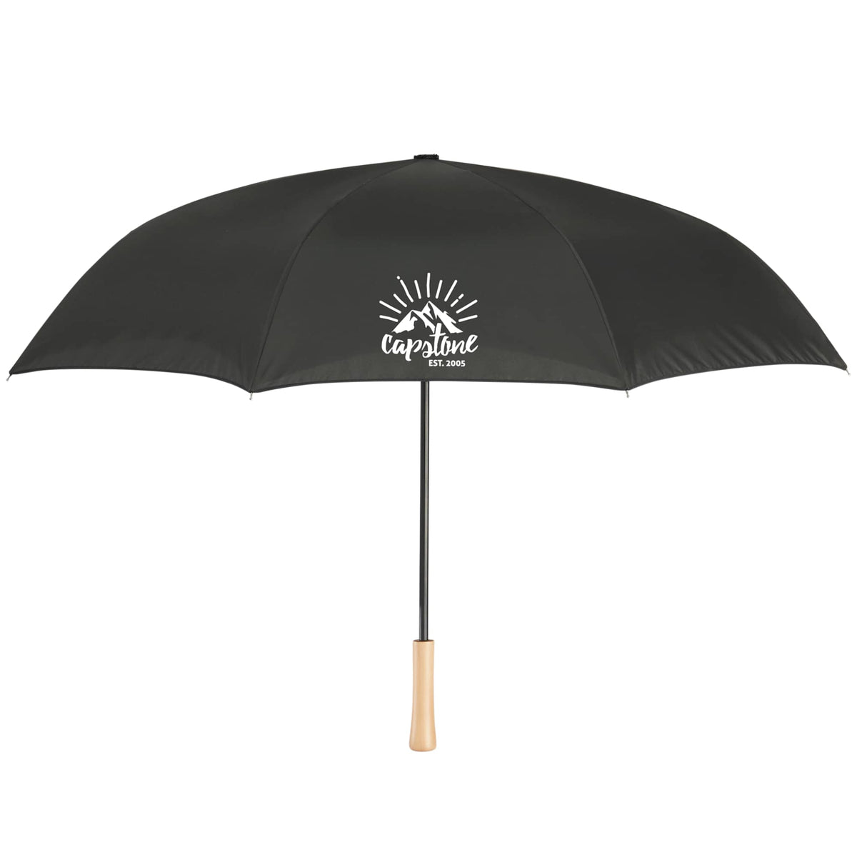 Inverted Umbrella with Recycled Canopy, 48 Inches - Black - Front 2
