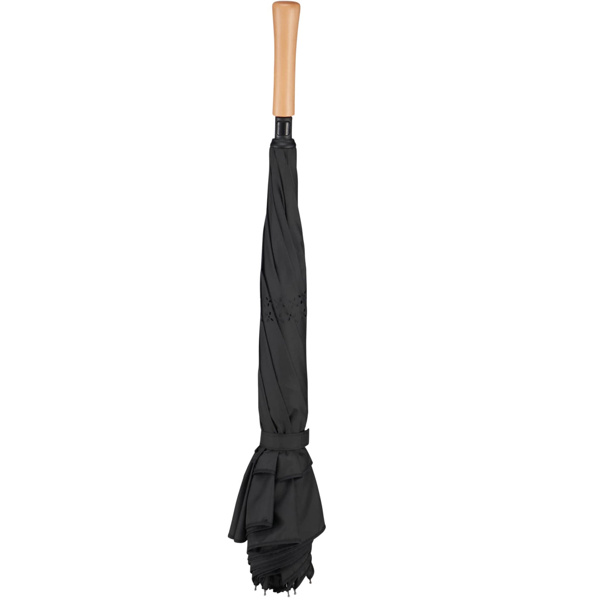 Inverted Umbrella with Recycled Canopy, 48 Inches - Black - Front 3