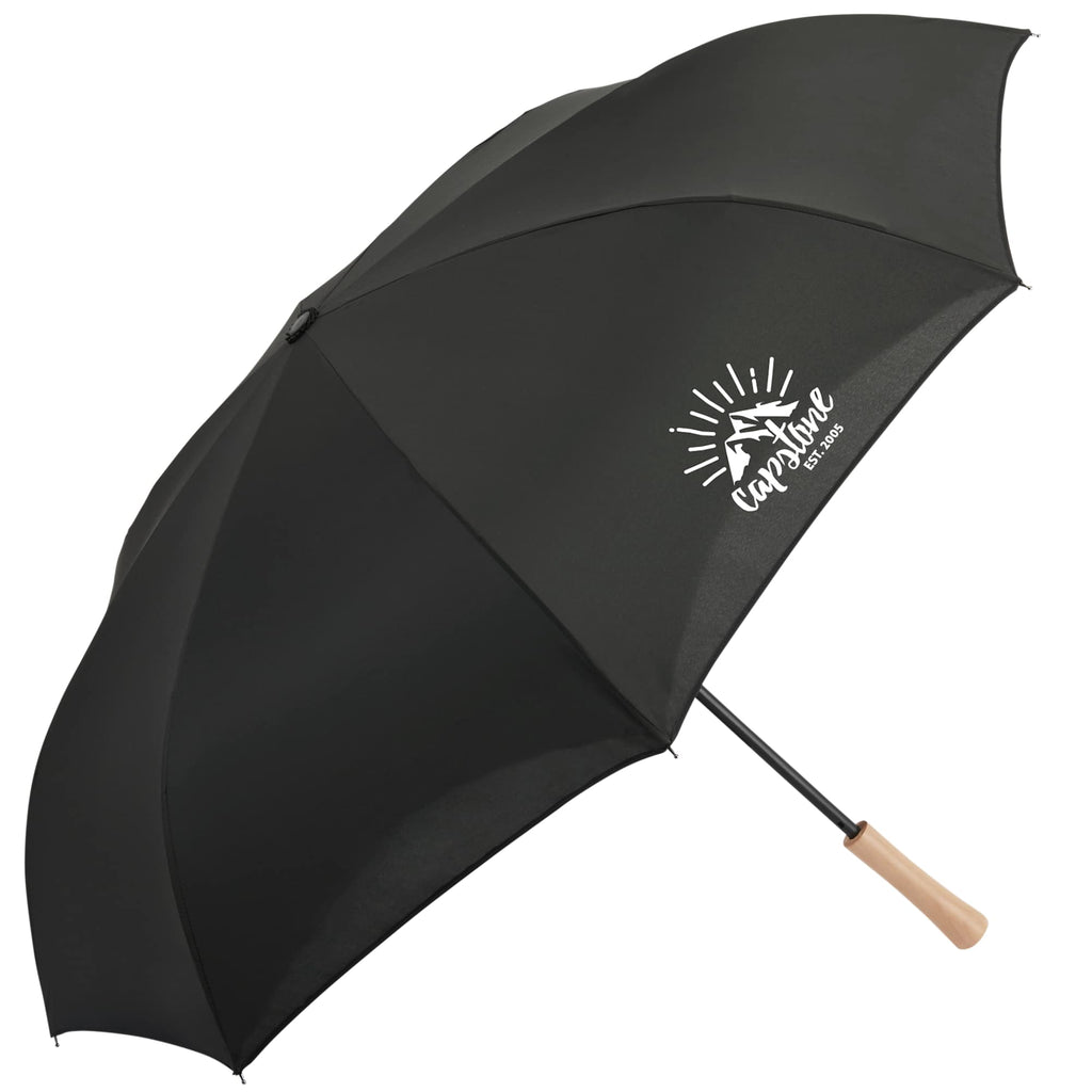 Inverted Umbrella with Recycled Canopy, 48 Inches - Black - Right Angle 2