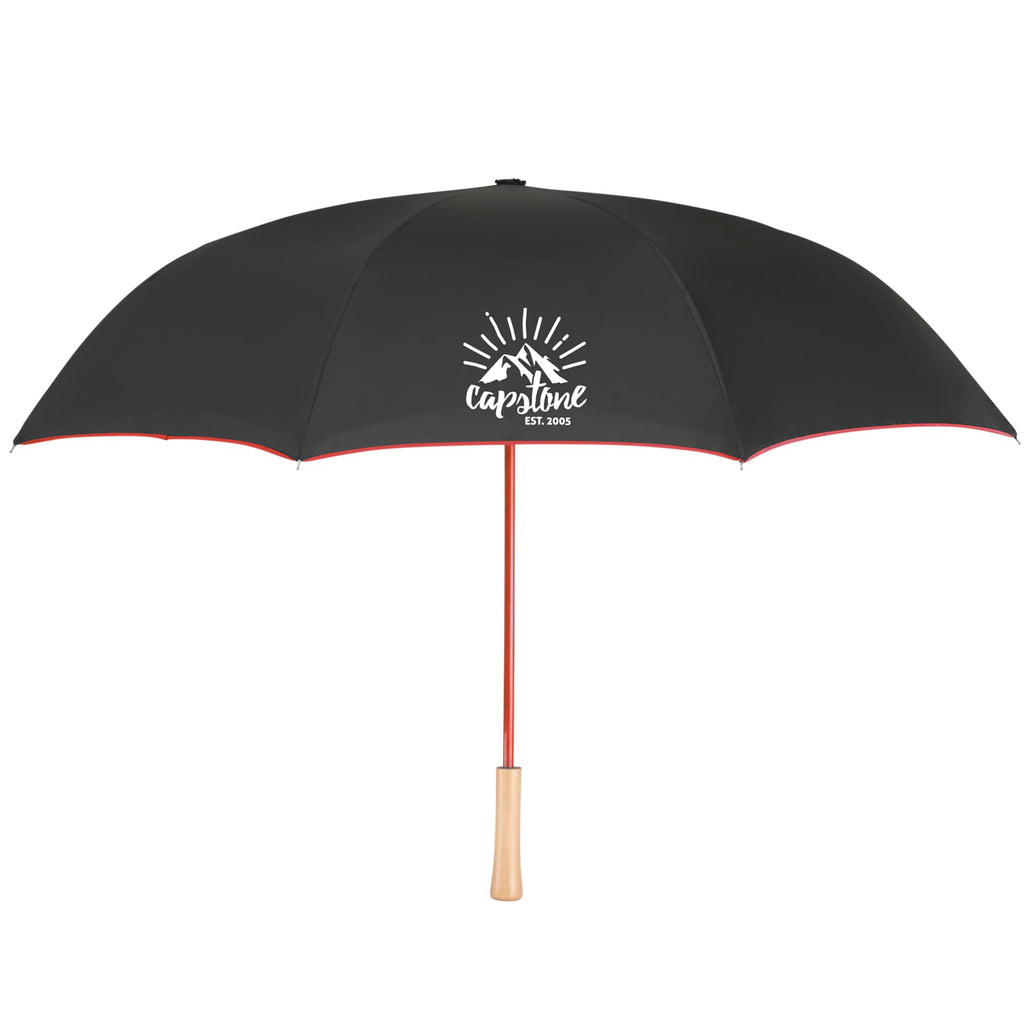Inverted Umbrella with Recycled Canopy, 48 Inches - Red - Front 2