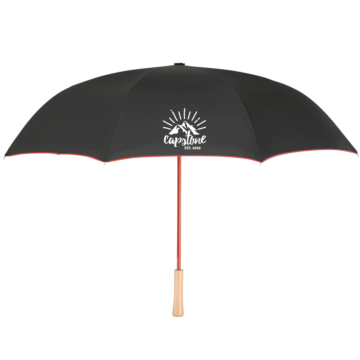 Inverted Umbrella with Recycled Canopy, 48 Inches - Red - Front 2