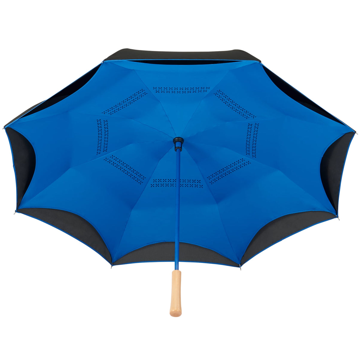 Inverted Umbrella with Recycled Canopy, 48 Inches - Royal - Bot