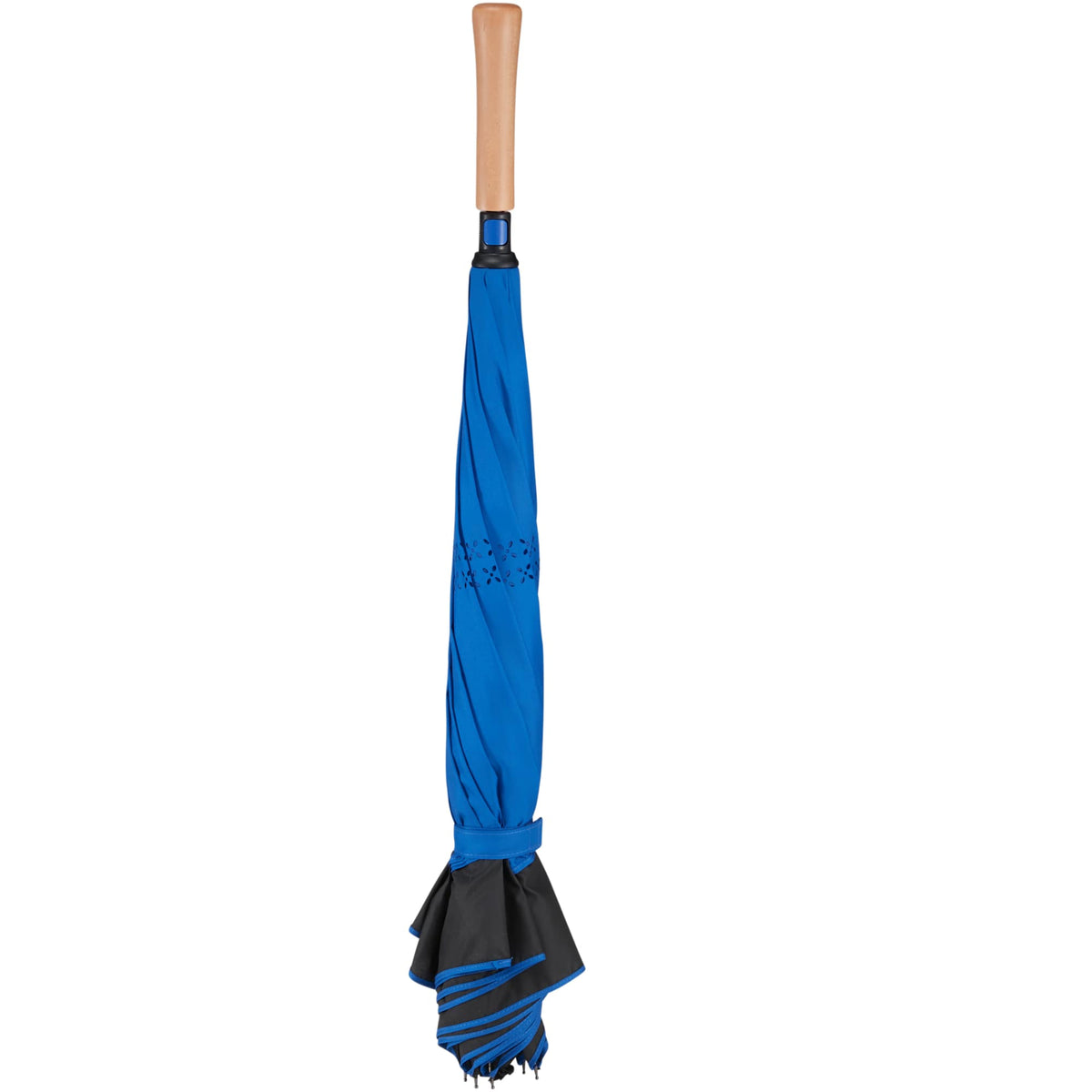 Inverted Umbrella with Recycled Canopy, 48 Inches - Royal - Front 3