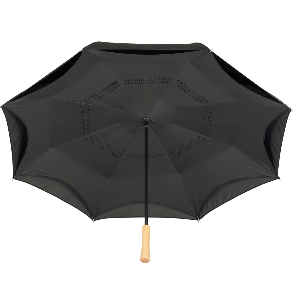 Inverted Umbrella with Recycled Canopy, 48 Inches Transfer - Black - Bot