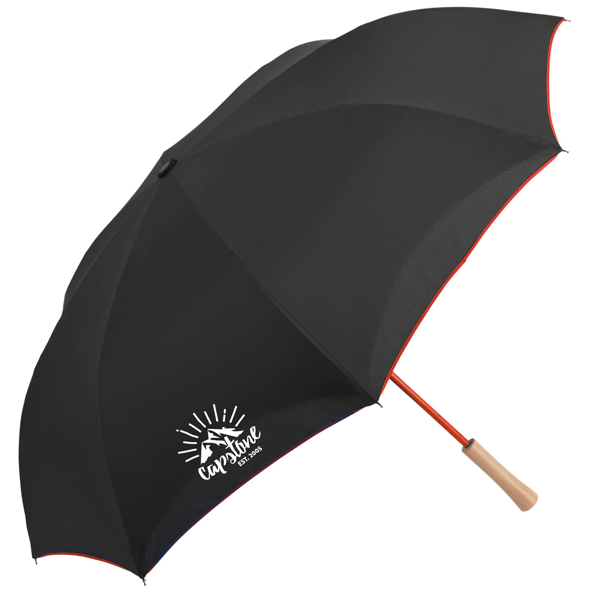 Inverted Umbrella with Recycled Canopy, 48 Inches Transfer - Red - Right Angle 2