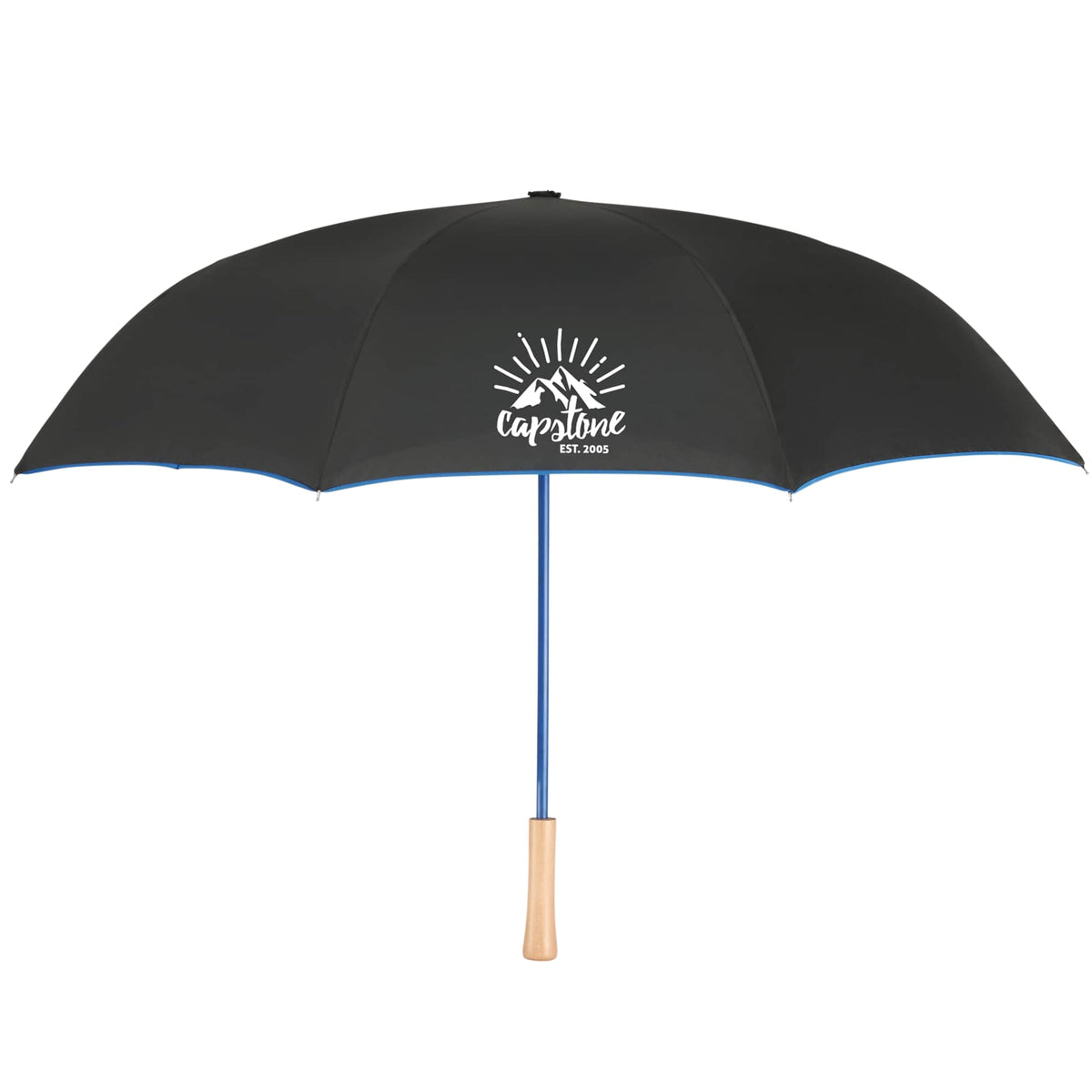 Inverted Umbrella with Recycled Canopy, 48 Inches Transfer - Royal - Front 2
