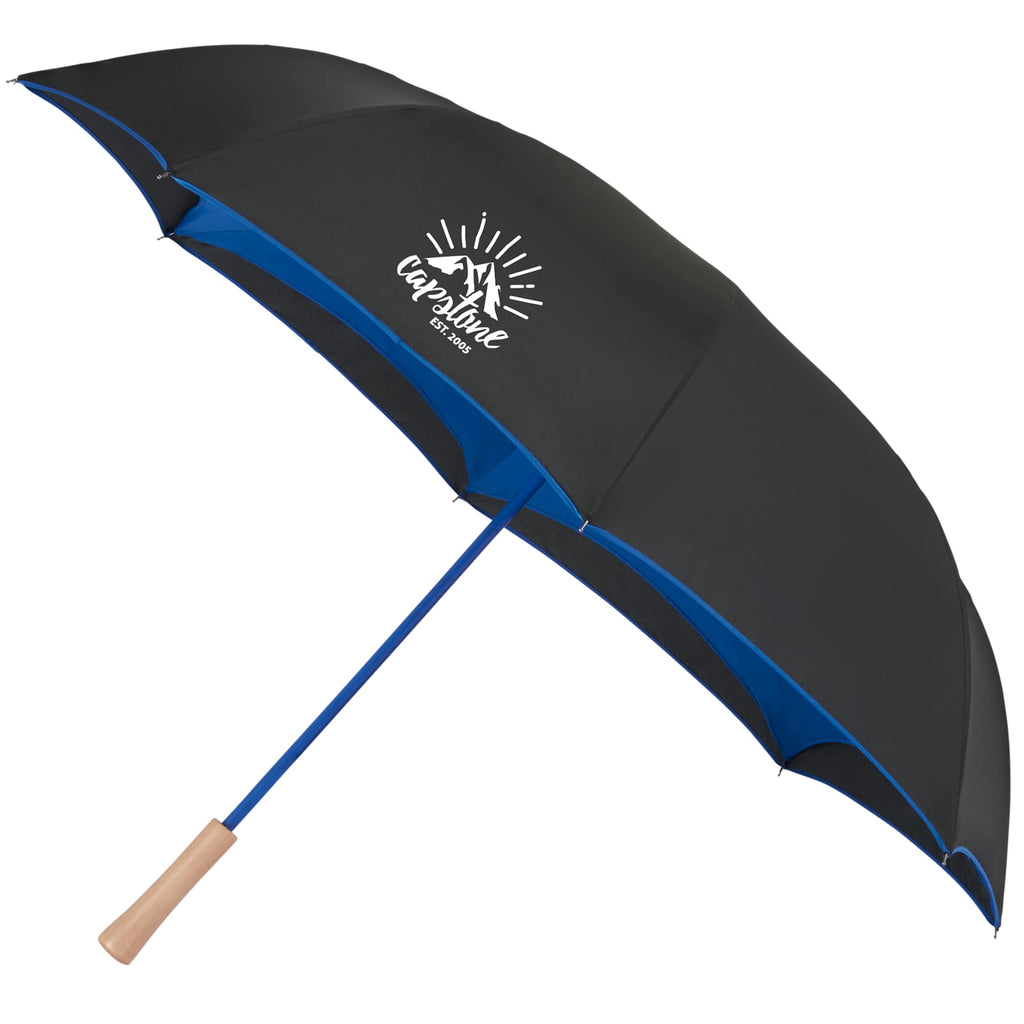 Inverted Umbrella with Recycled Canopy, 48 Inches Transfer - Royal - Left Angle