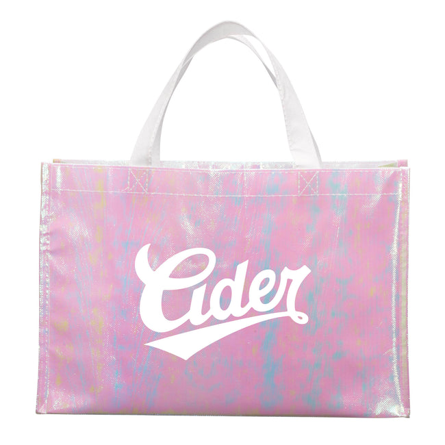 Iridescent Shopper Tote with Wipe-Clean Laminate
