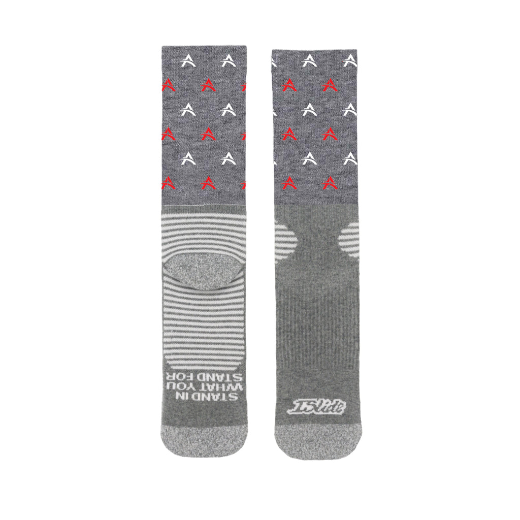 ISlide Socks, Statement - Gray - Dye_Sublimation