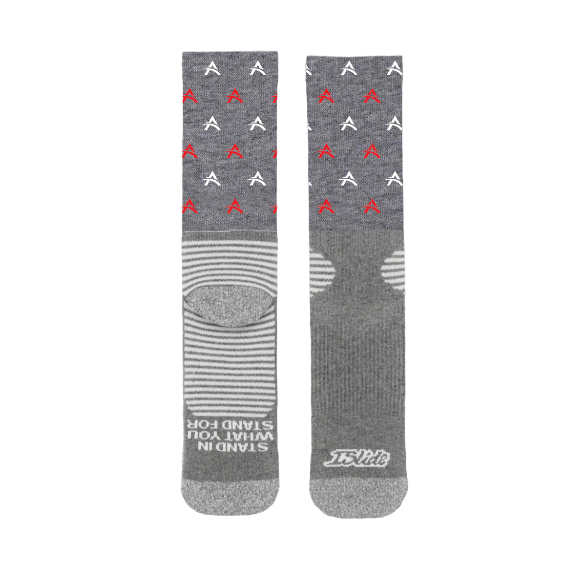 ISlide Socks, Statement - Gray - Dye_Sublimation