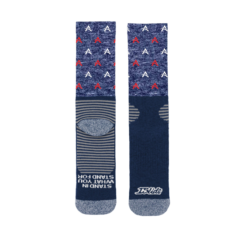 ISlide Socks, Statement - Navy - Dye_Sublimation