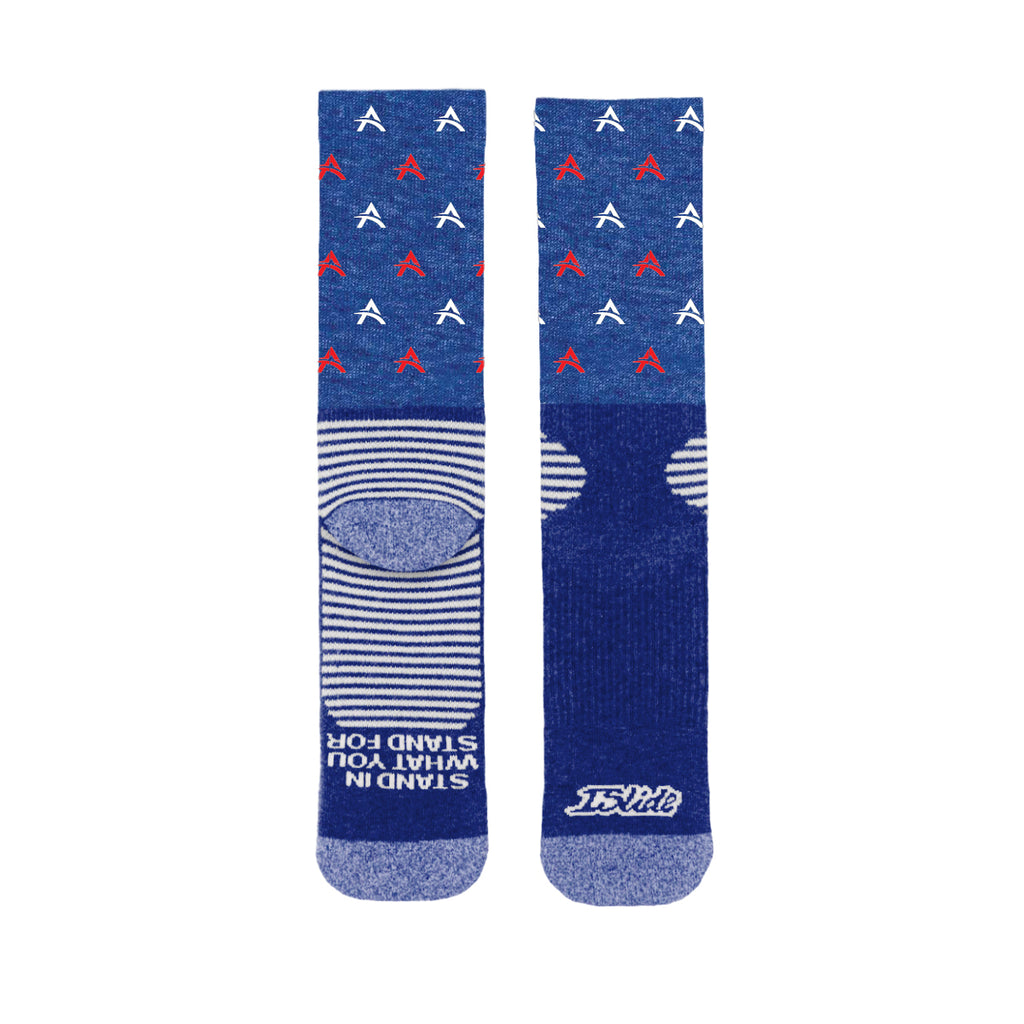 ISlide Socks, Statement - Royal Blue - Dye_Sublimation