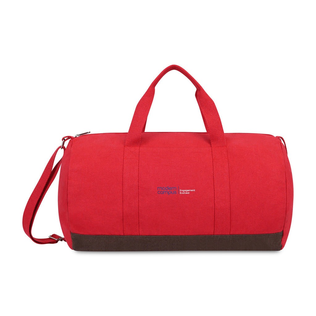 Ivy Barrel Duffel in Recycled Cotton Transfer - Crimson - View 1