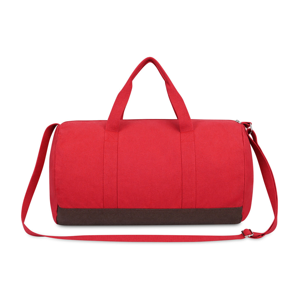 Ivy Barrel Duffel in Recycled Cotton Transfer - Crimson - View 2