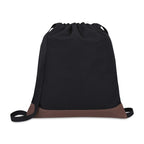 Ivy Drawstring Backpack in Recycled Cotton - Black - View 3