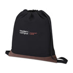 Ivy Drawstring Backpack in Recycled Cotton Embroidery - Black - View 2