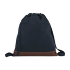 Ivy Drawstring Backpack in Recycled Cotton Embroidery - Navy - View 3
