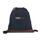 Ivy Drawstring Backpack in Recycled Cotton Transfer - Navy - View 1