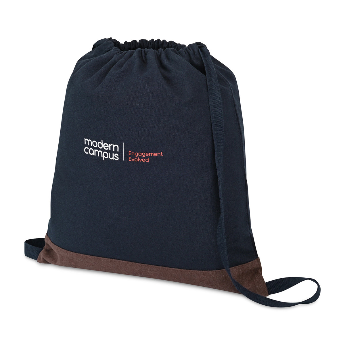 Ivy Drawstring Backpack in Recycled Cotton Transfer - Navy - View 2