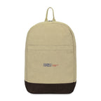 Ivy Laptop Backpack in Recycled Cotton, 16 Inch Embroidery - Beige - View 1