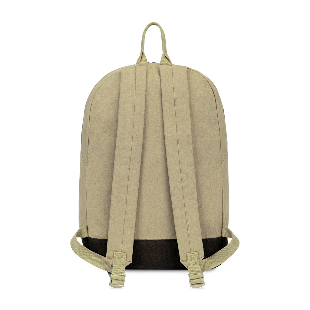 Ivy Laptop Backpack in Recycled Cotton, 16 Inch Embroidery - Beige - View 5