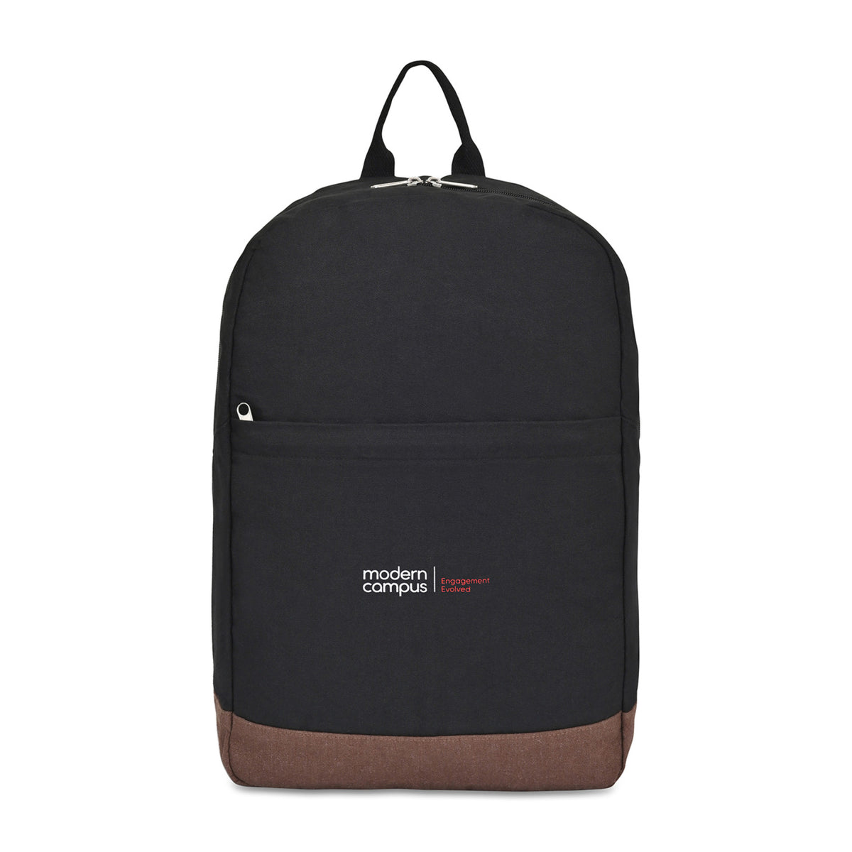 Ivy Laptop Backpack in Recycled Cotton, 16 Inch Embroidery - Black - View 1