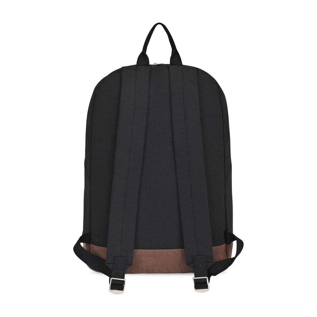 Ivy Laptop Backpack in Recycled Cotton, 16 Inch Embroidery - Black - View 4