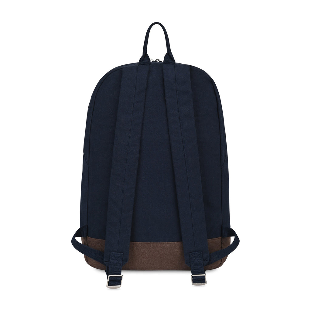 Ivy Laptop Backpack in Recycled Cotton, 16 Inch Embroidery - Navy - View 4