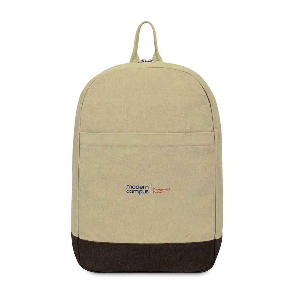 Ivy Laptop Backpack in Recycled Cotton, 16 Inch Transfer - Beige - View 1