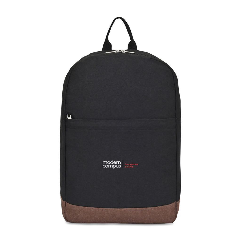 Ivy Laptop Backpack in Recycled Cotton, 16 Inch Transfer - Black - View 1