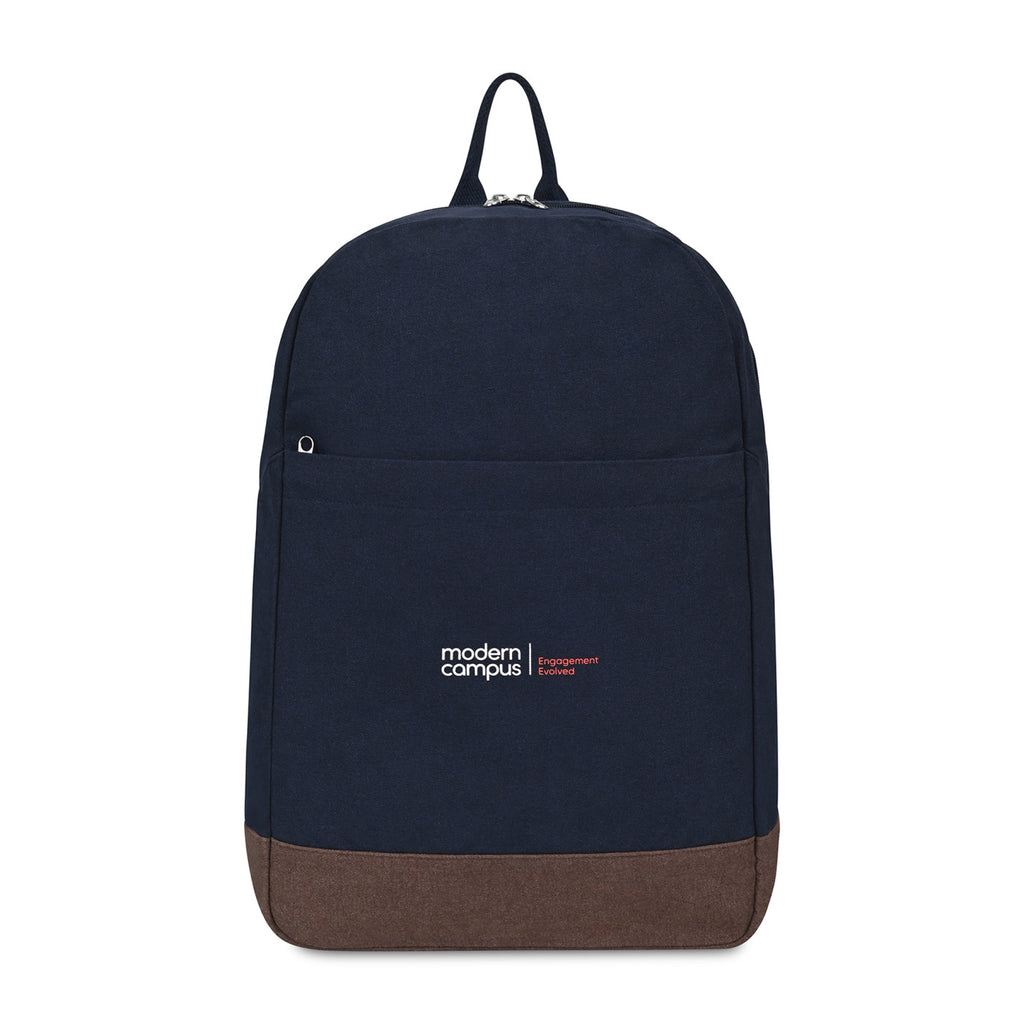 Ivy Laptop Backpack in Recycled Cotton, 16 Inch Transfer - Navy - View 1
