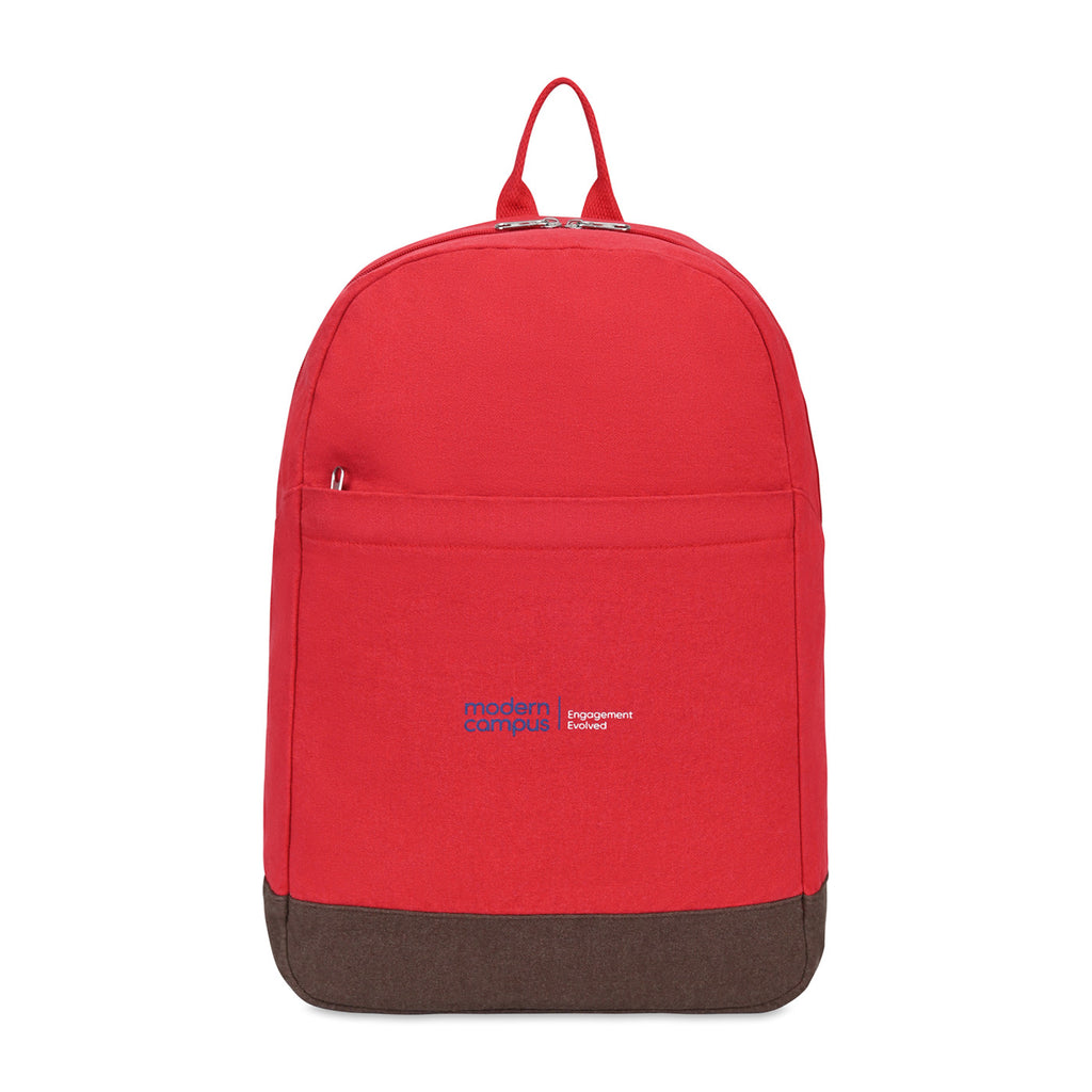 Ivy Laptop Backpack in Recycled Cotton, 16 Inch Transfer - Red - View 1