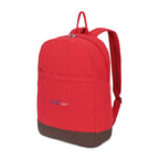 Ivy Laptop Backpack in Recycled Cotton, 16 Inch Transfer - Red - View 2