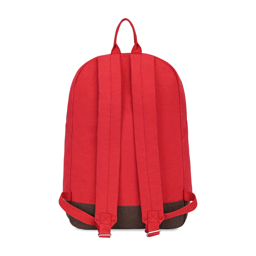 Ivy Laptop Backpack in Recycled Cotton, 16 Inch Transfer - Red - View 4