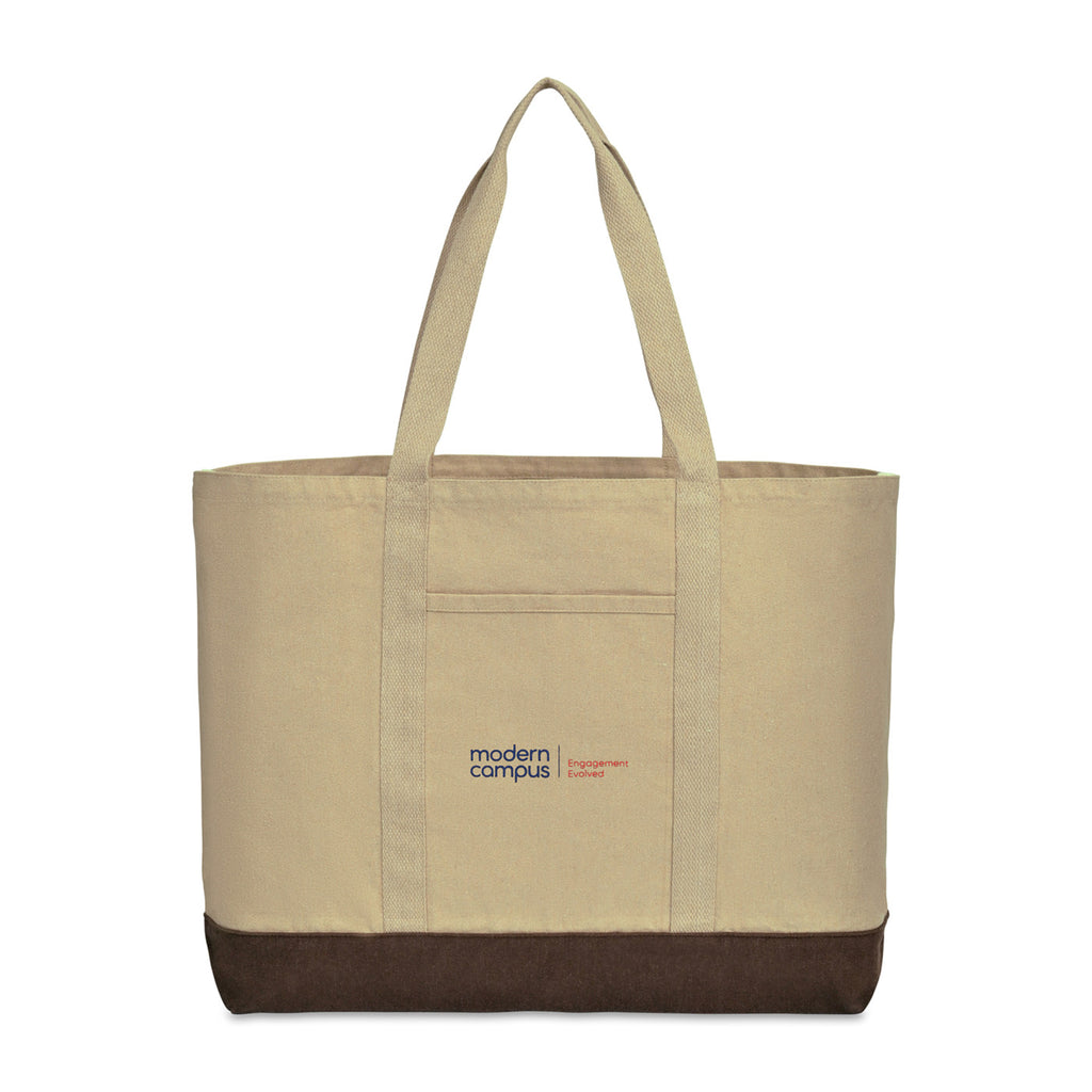 Ivy Large Carry-All Tote in Recycled Cotton Embroidery - Beige - View 1