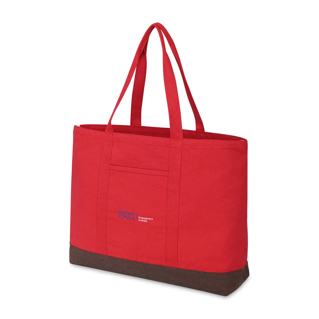 Ivy Large Carry-All Tote in Recycled Cotton Embroidery - Crimson - View 3