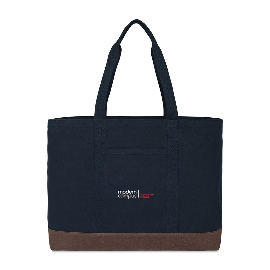 Ivy Large Carry-All Tote in Recycled Cotton Embroidery - Navy - View 1