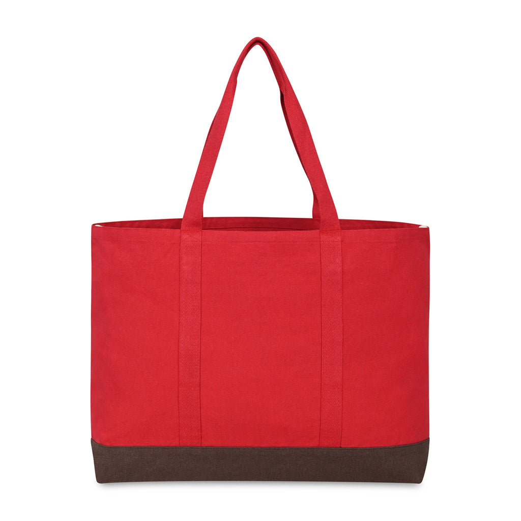 Ivy Large Carry-All Tote in Recycled Cotton Transfer - Crimson - View 2