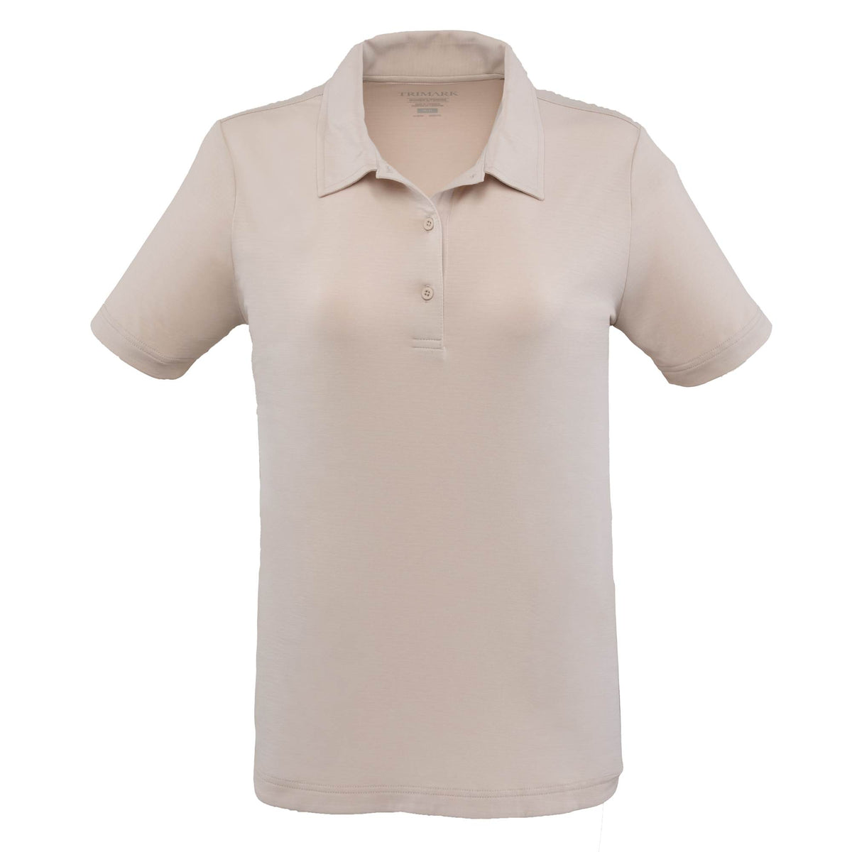 Izu Everything Eco Stretch Polo for Women Transfer - Sandstone - Front Flat