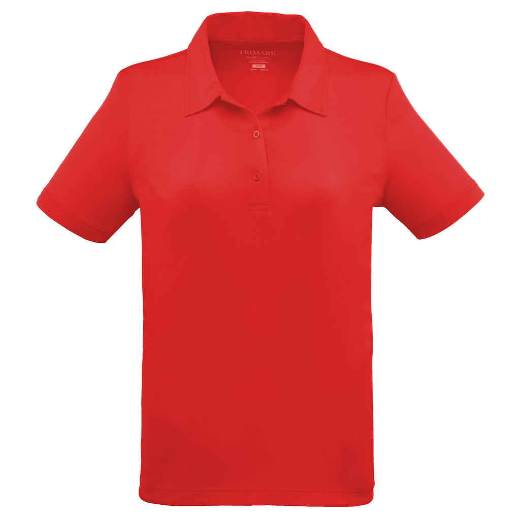 Izu Everything Eco Stretch Polo for Women Transfer - Team Red - Front Flat