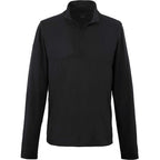 Izu Everything Eco Stretch Quarter Zip for Men Embroidery - Black - Front Flat