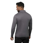 Izu Everything Eco Stretch Quarter Zip for Men Embroidery - Charcoal - Back On Model