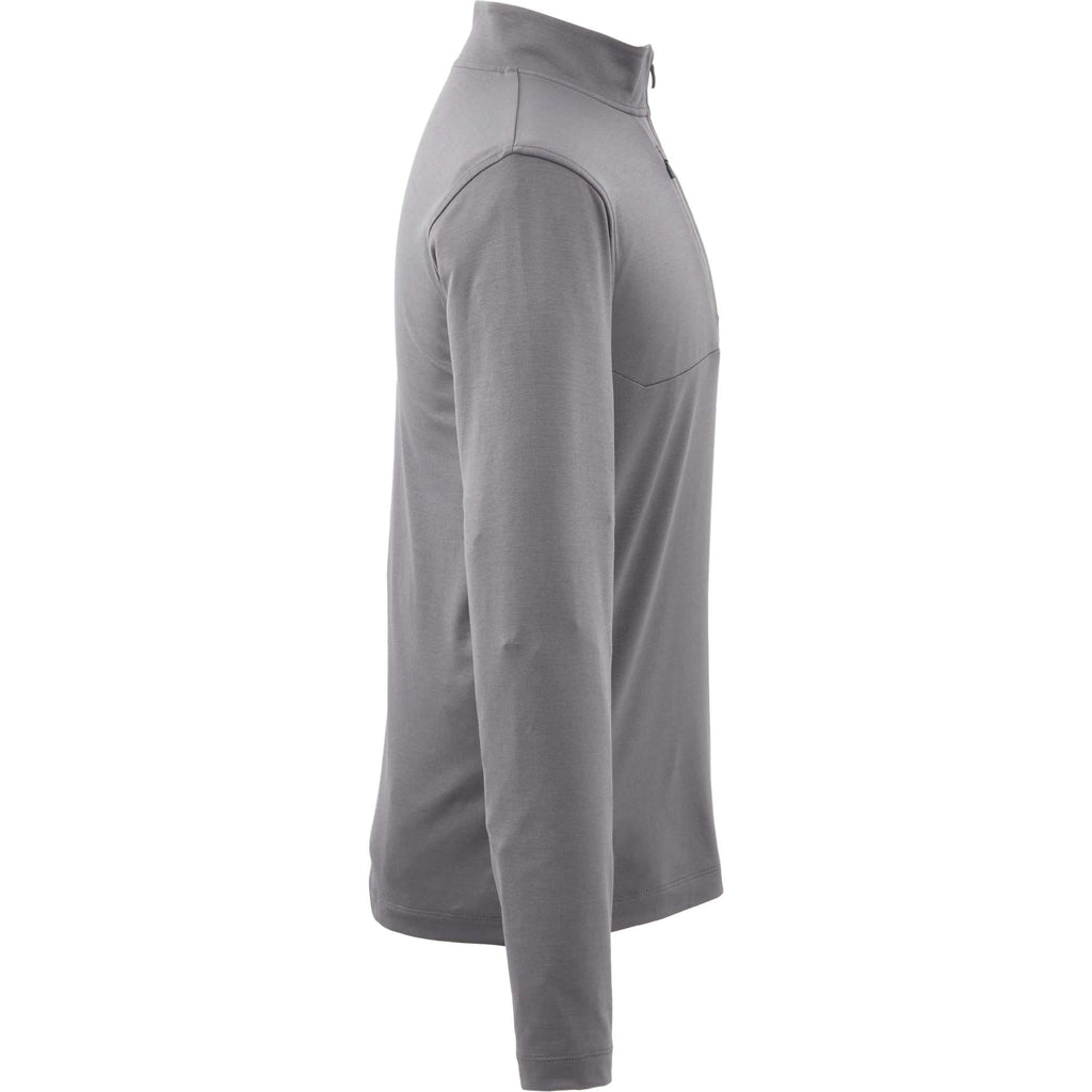 Izu Everything Eco Stretch Quarter Zip for Men Embroidery - Charcoal - Right Side Flat
