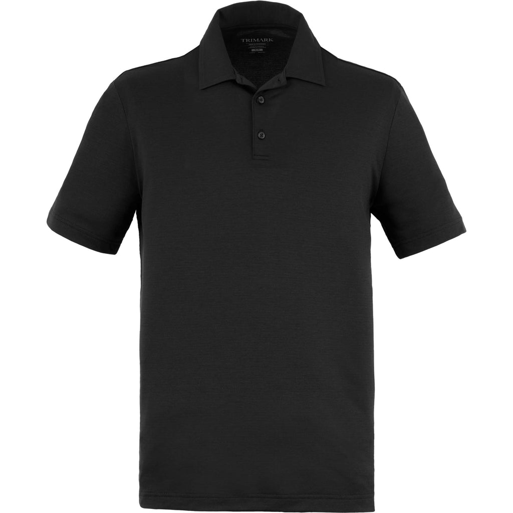 Izu Everything Performance Eco Polo for Men Transfer - Black - Front Flat