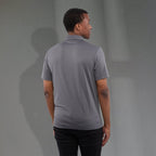 Izu Everything Performance Eco Polo for Men Transfer - Charcoal - Back On Model