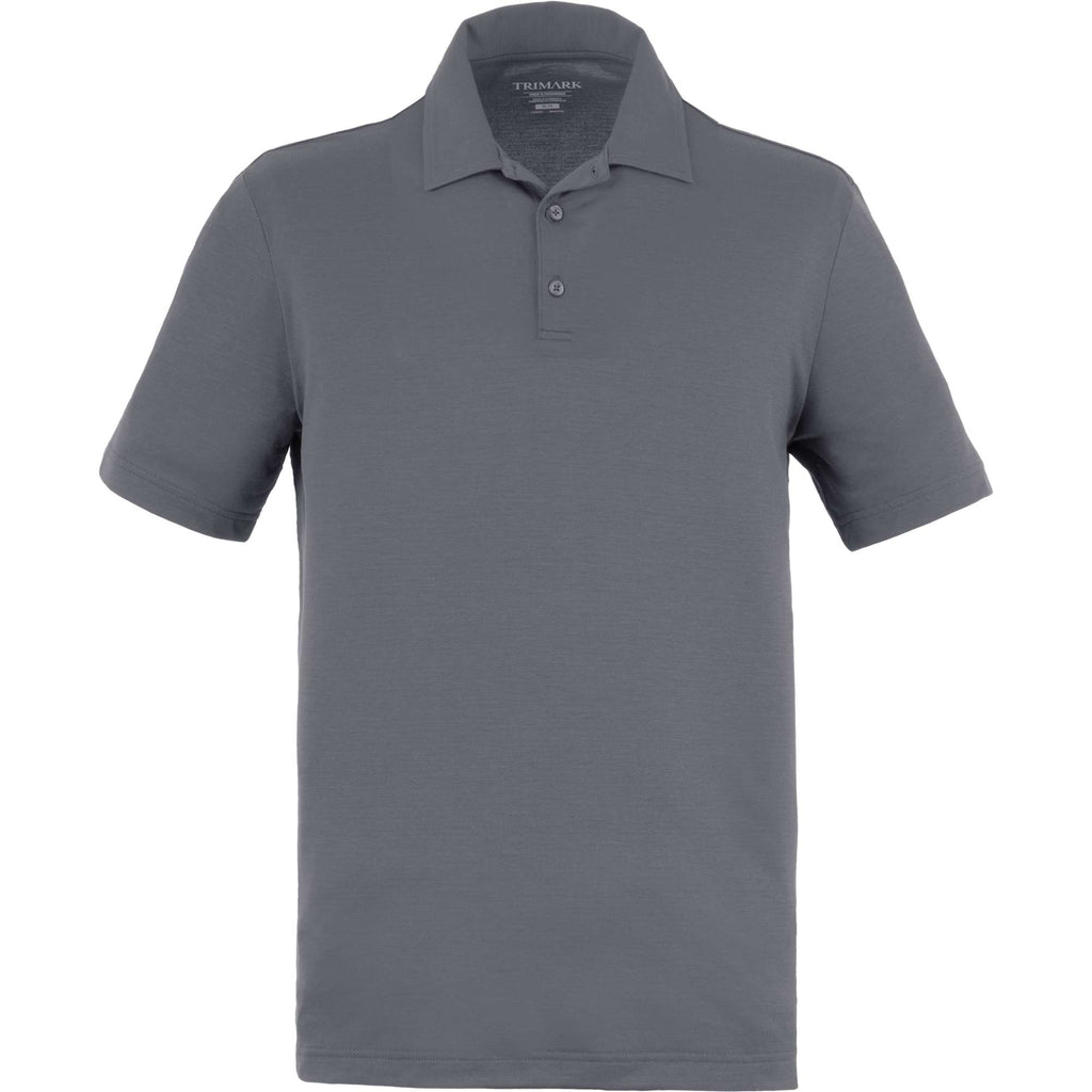 Izu Everything Performance Eco Polo for Men Transfer - Charcoal - Front Flat
