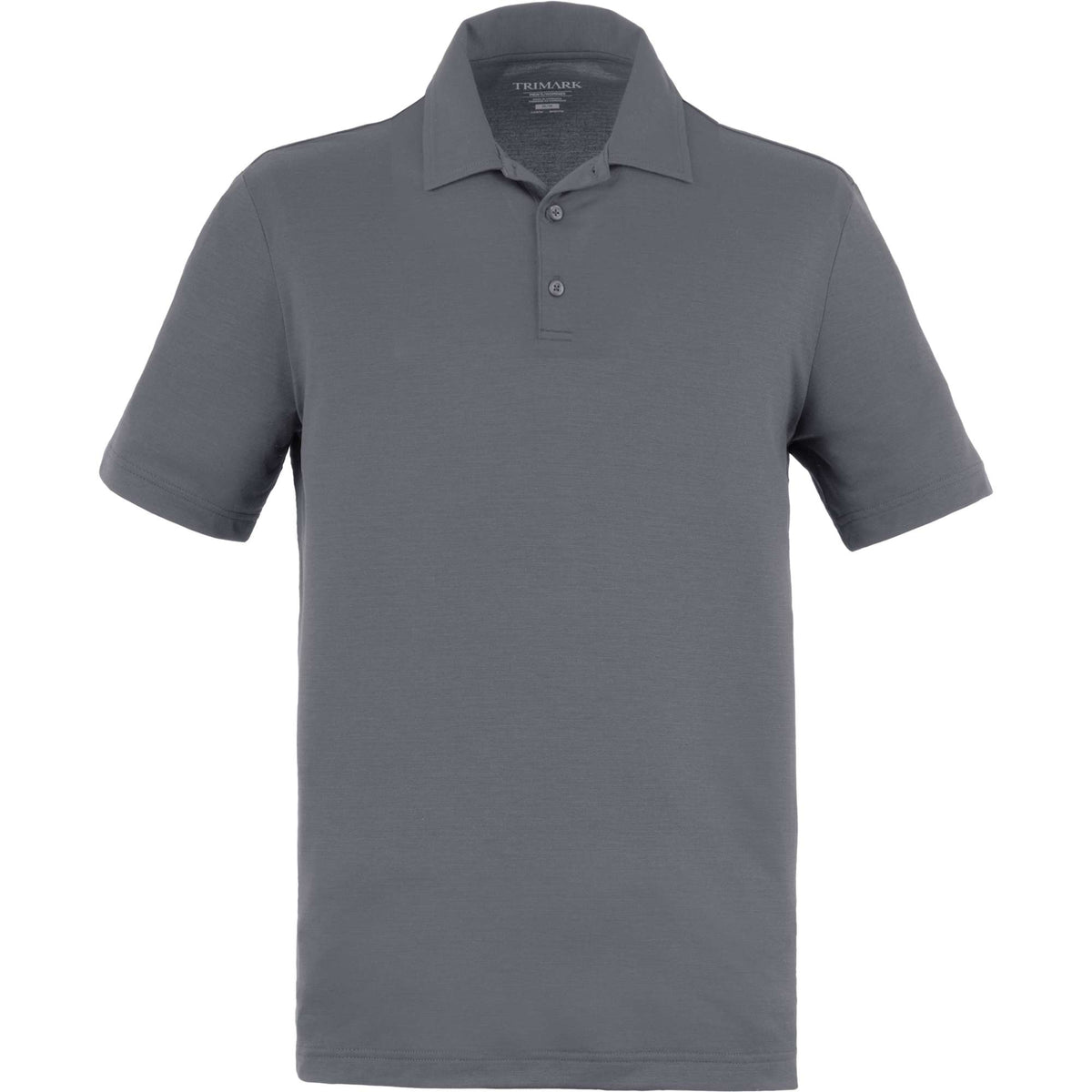 Izu Everything Performance Eco Polo for Men Transfer - Charcoal - Front Flat